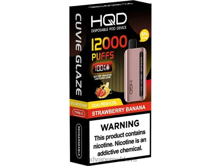 HQD CUVIE GLAZE vapa de unică folosință 12000 banană căpșuni 4864Z254 HQD Vape Store