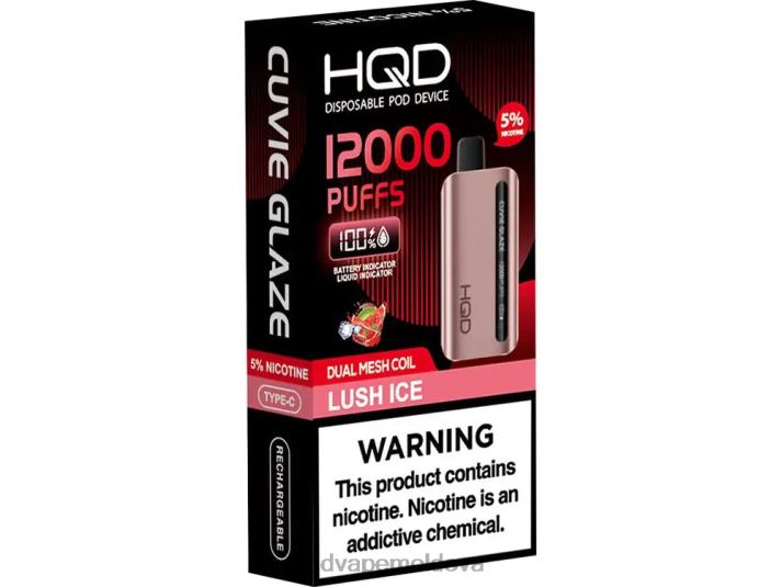 HQD CUVIE GLAZE vapa de unică folosință 12000 gheață luxuriantă 4864Z210 HQD Disposable Vape