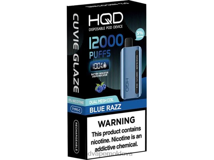 HQD CUVIE GLAZE vapa de unică folosință 12000 razz albastru 4864Z137 Best HQD Flavors