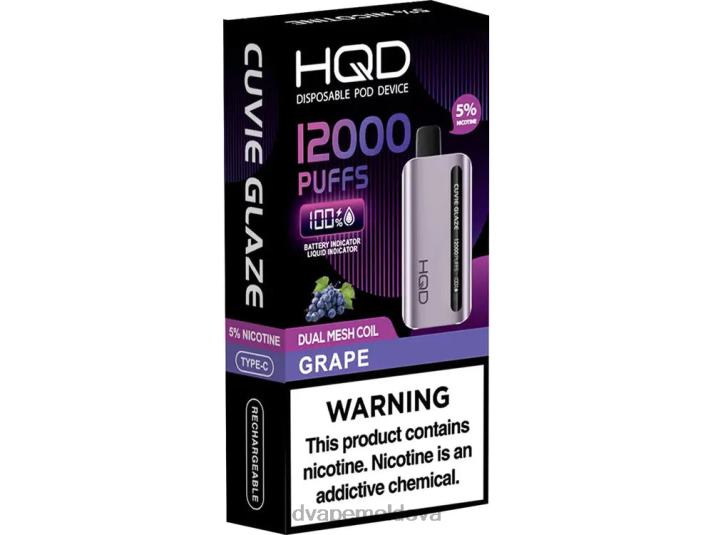 HQD CUVIE GLAZE vapa de unică folosință 12000 struguri 4864Z168 HQD Vapes
